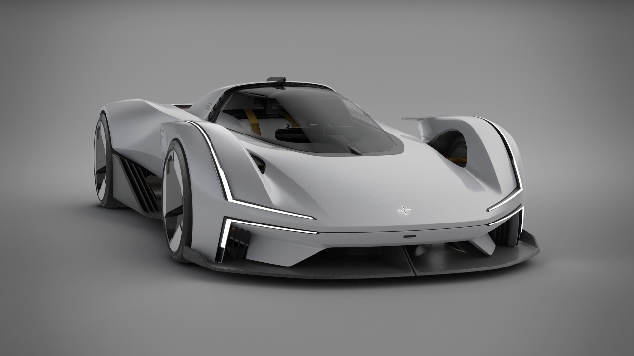 Автомобиль Polestar Synergy 2023 года на сером фоне
