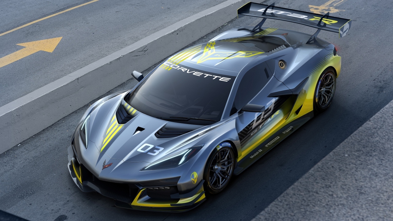 Гоночный быстрый автомобиль Chevrolet Corvette Z06 GT3 R
