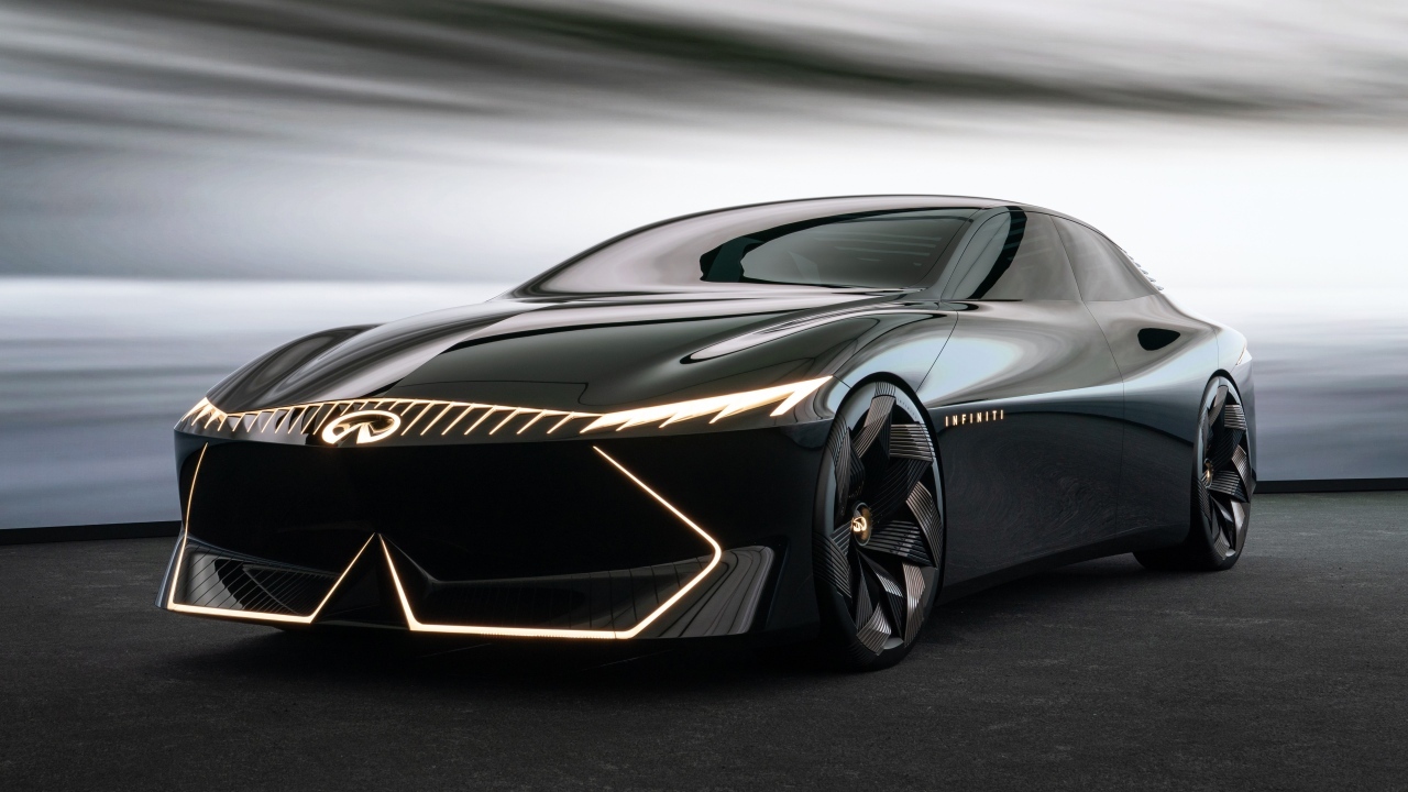 Черный дорогой автомобиль Infiniti Vision Qe