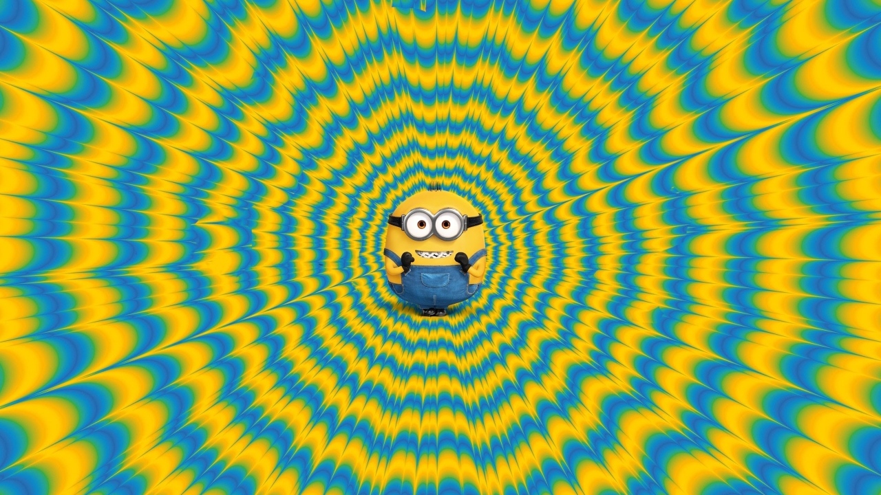 Minion on the background of abstraction