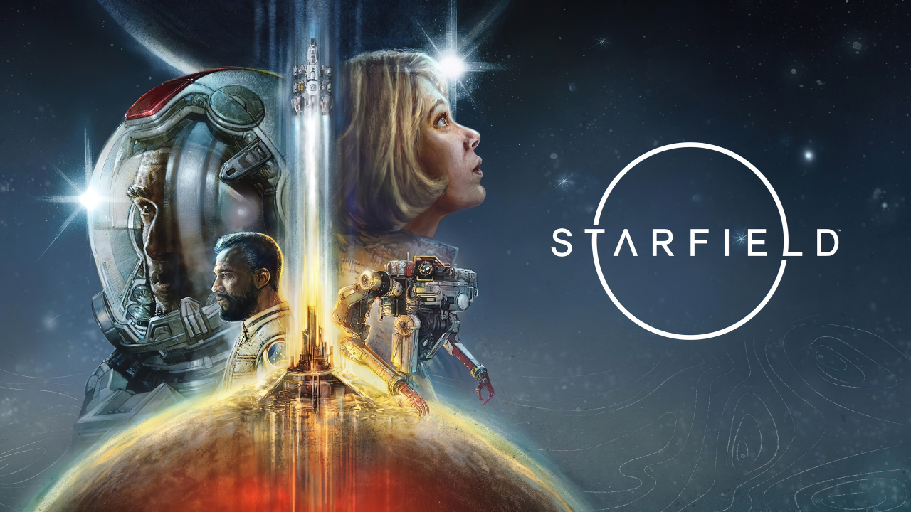 Постер с героями новой компьютерной игры Starfield, 2023