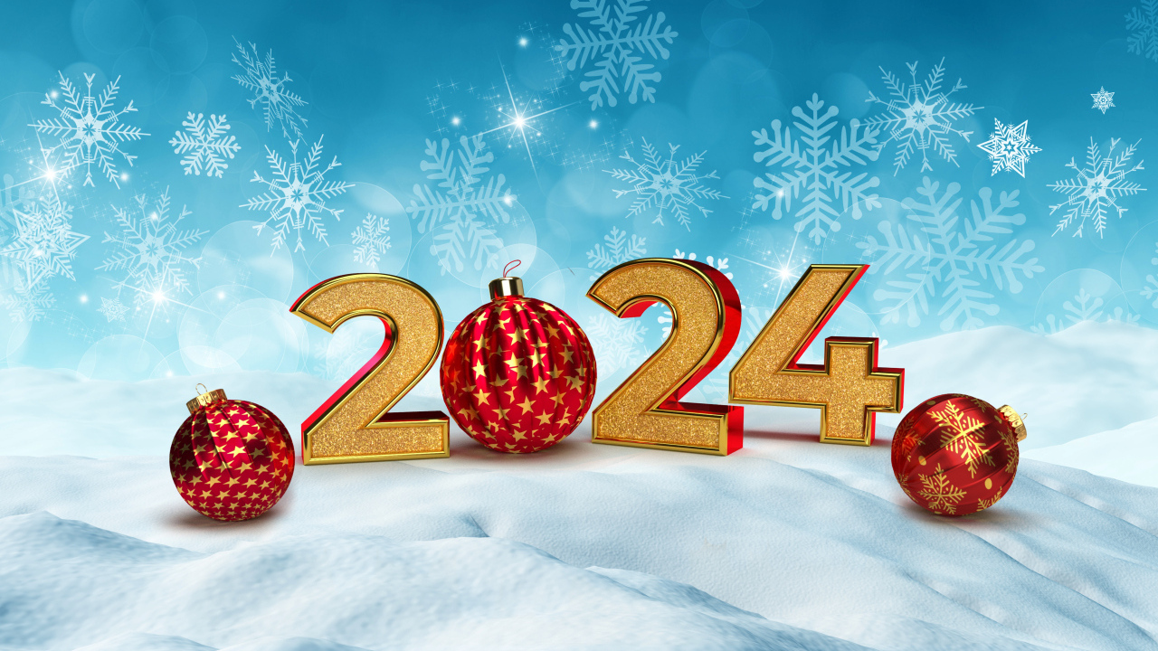 Новогодняя открытка на 2024 год