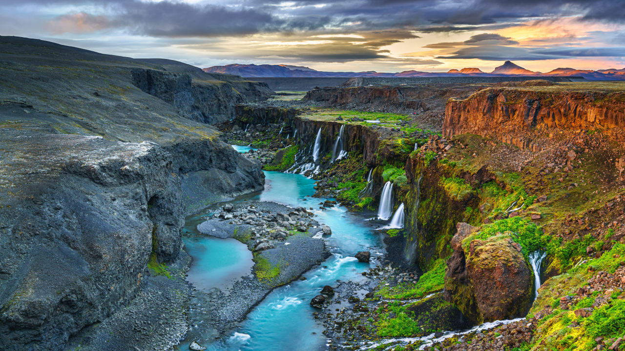 Живописный каньон Sigöldugljufur, Исландия