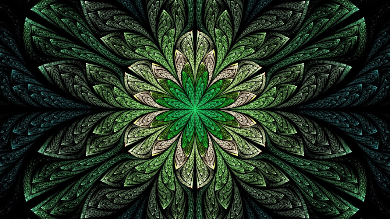 Абстрактный зеленый волнистый цветок 