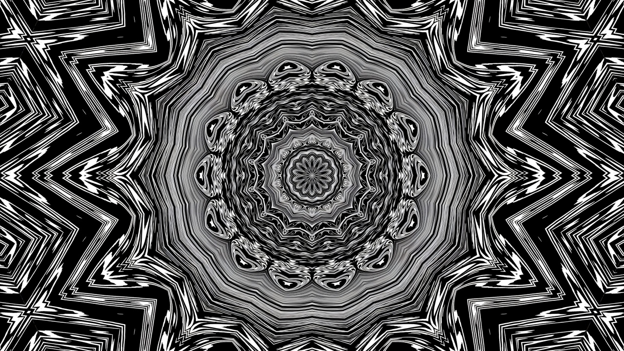 Черно-белый фрактальный узор 