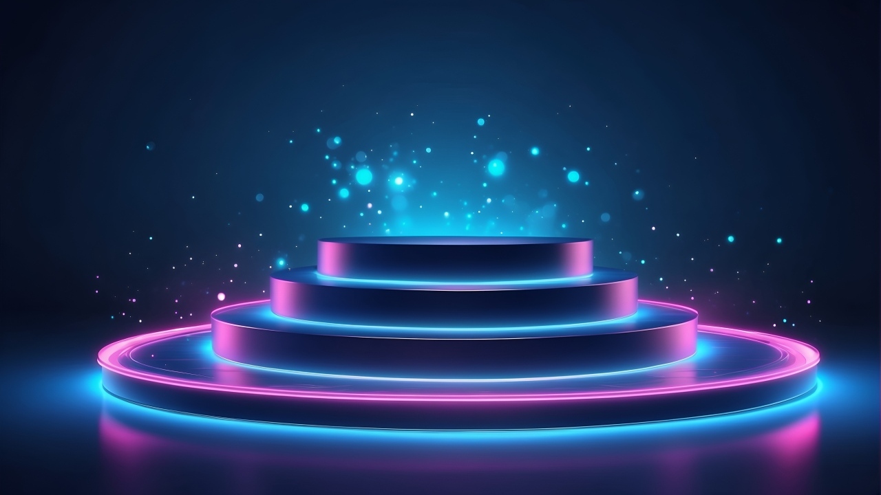 Созданный неоновый подиум 3д графика