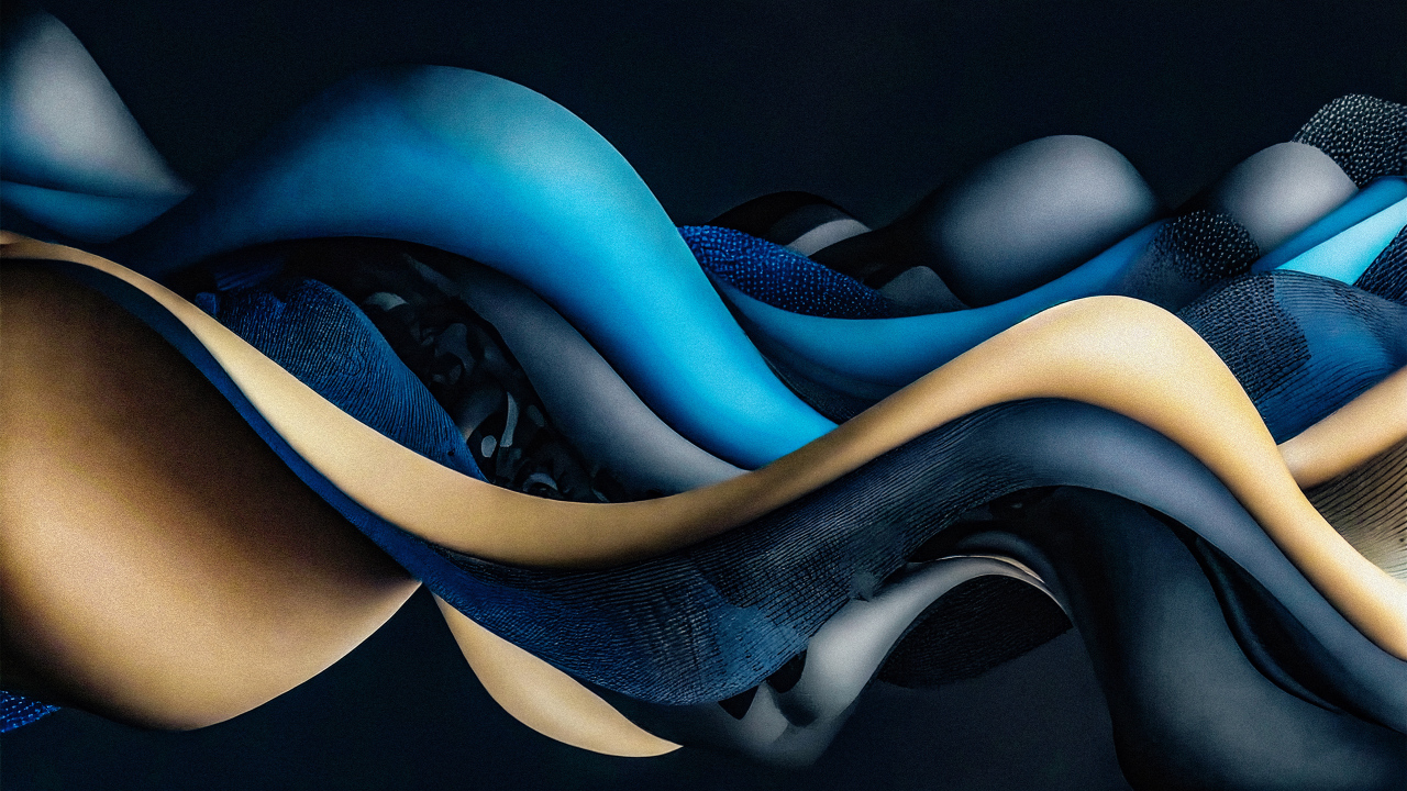 Разноцветные переплетенные абстрактные волны