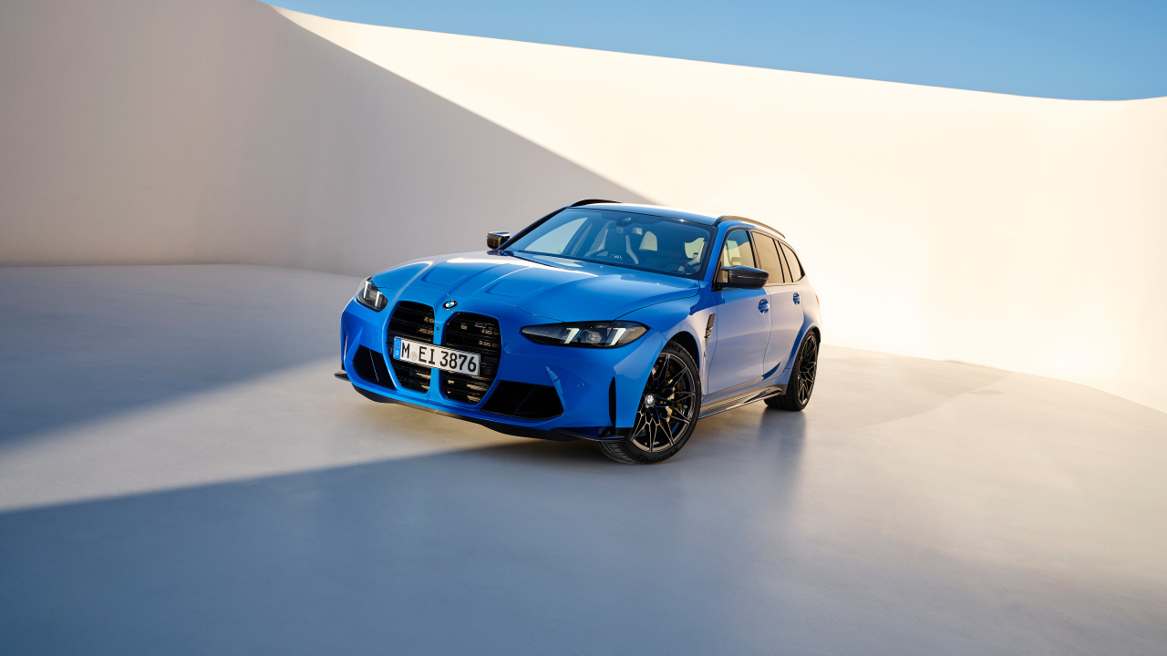 Синий BMW M3 Competition Touring M XDrive 2024 года