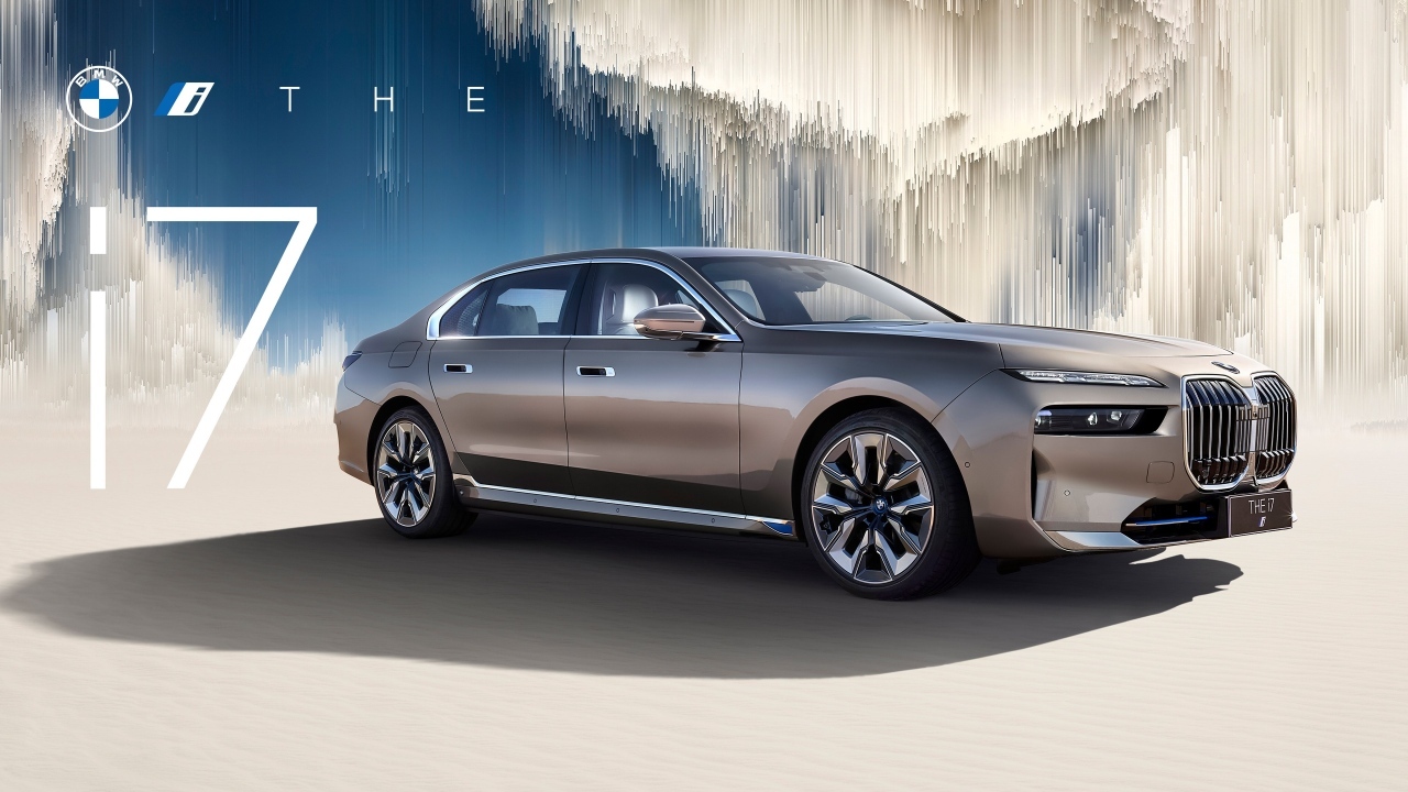 Stylish expensive electric car BMW I7