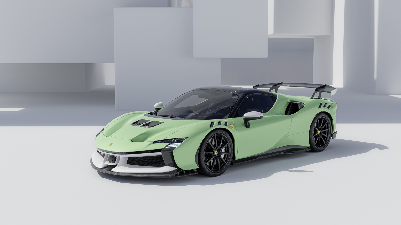 Быстрый автомобиль Ferrari SF90 XX Spider