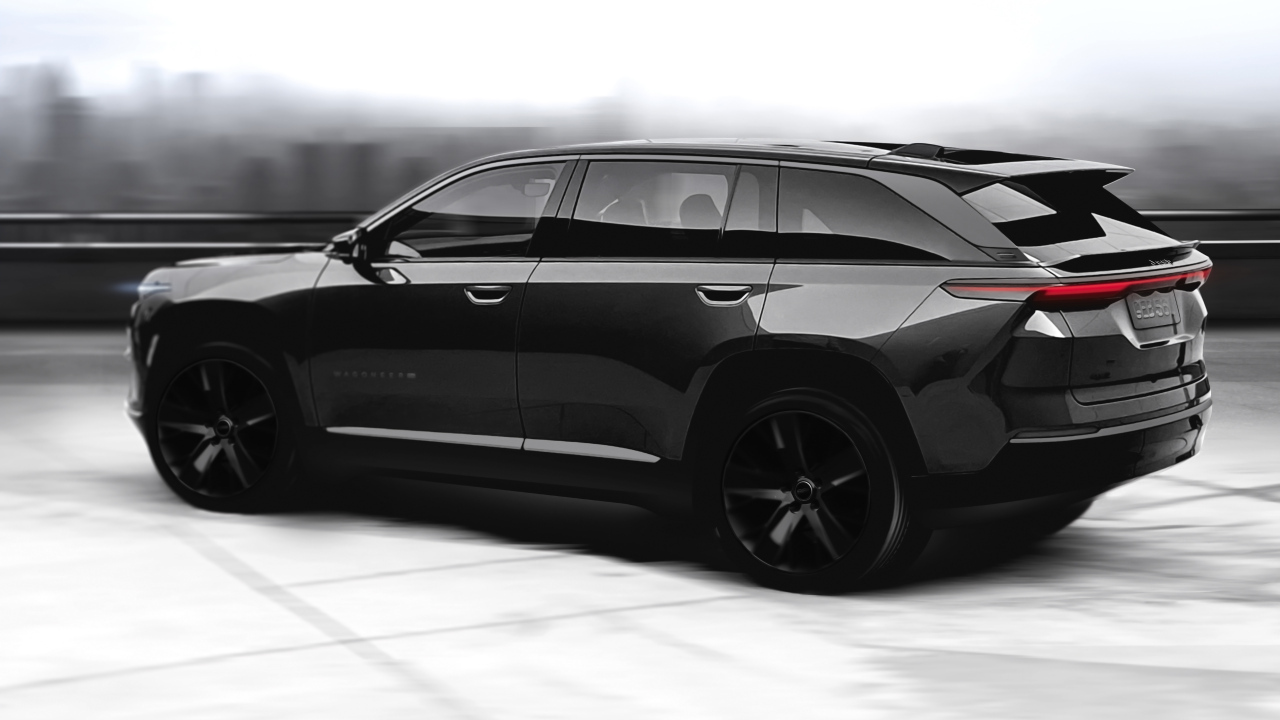 Черный автомобиль Jeep Wagoneer S 2025 года