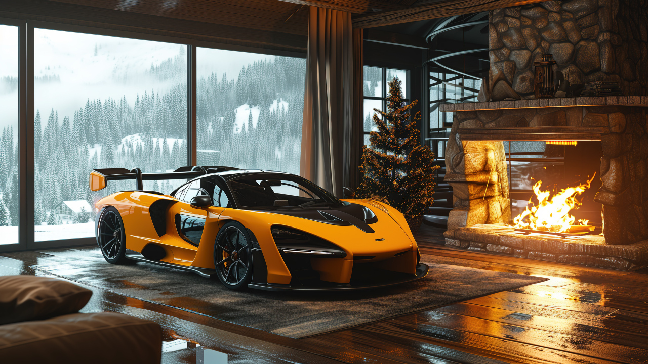 Быстрый спорткар McLaren Senna Cozy в доме