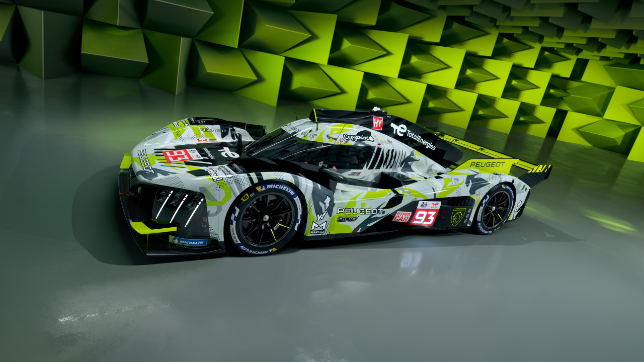 Стильный гоночный автомобиль Peugeot 9X8 2024 года