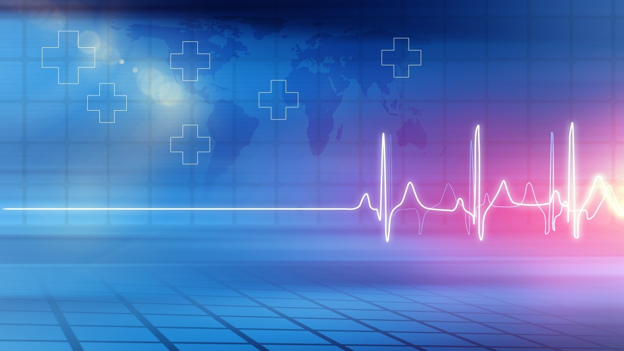 Кардиограмма с крестами на фоне квадратов