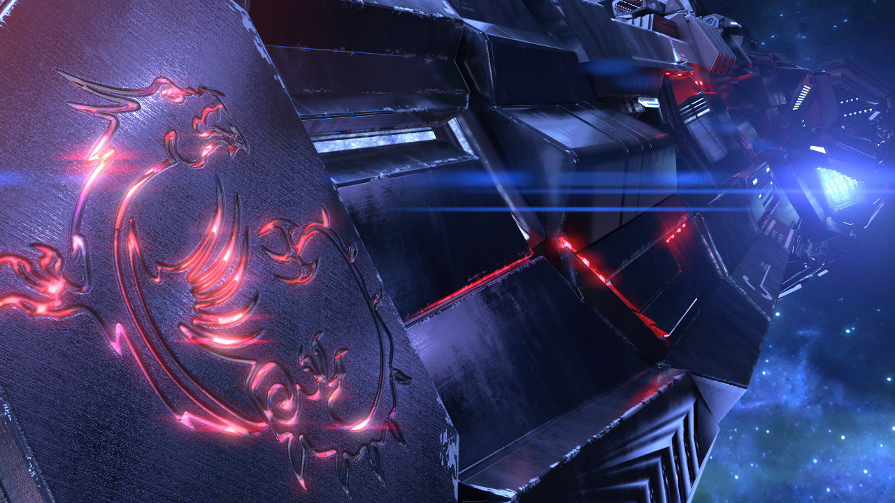 Яркий светящийся логотип msi