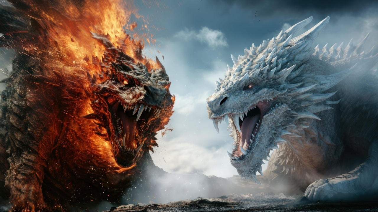 Огненный и ледяной драконы сошлись в битве