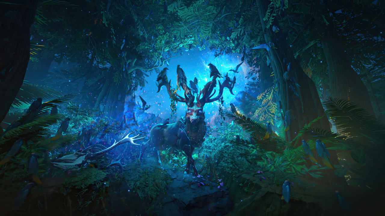 Мифический олень в лесу