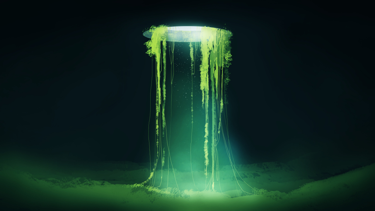 Растения растут из дыры в небе