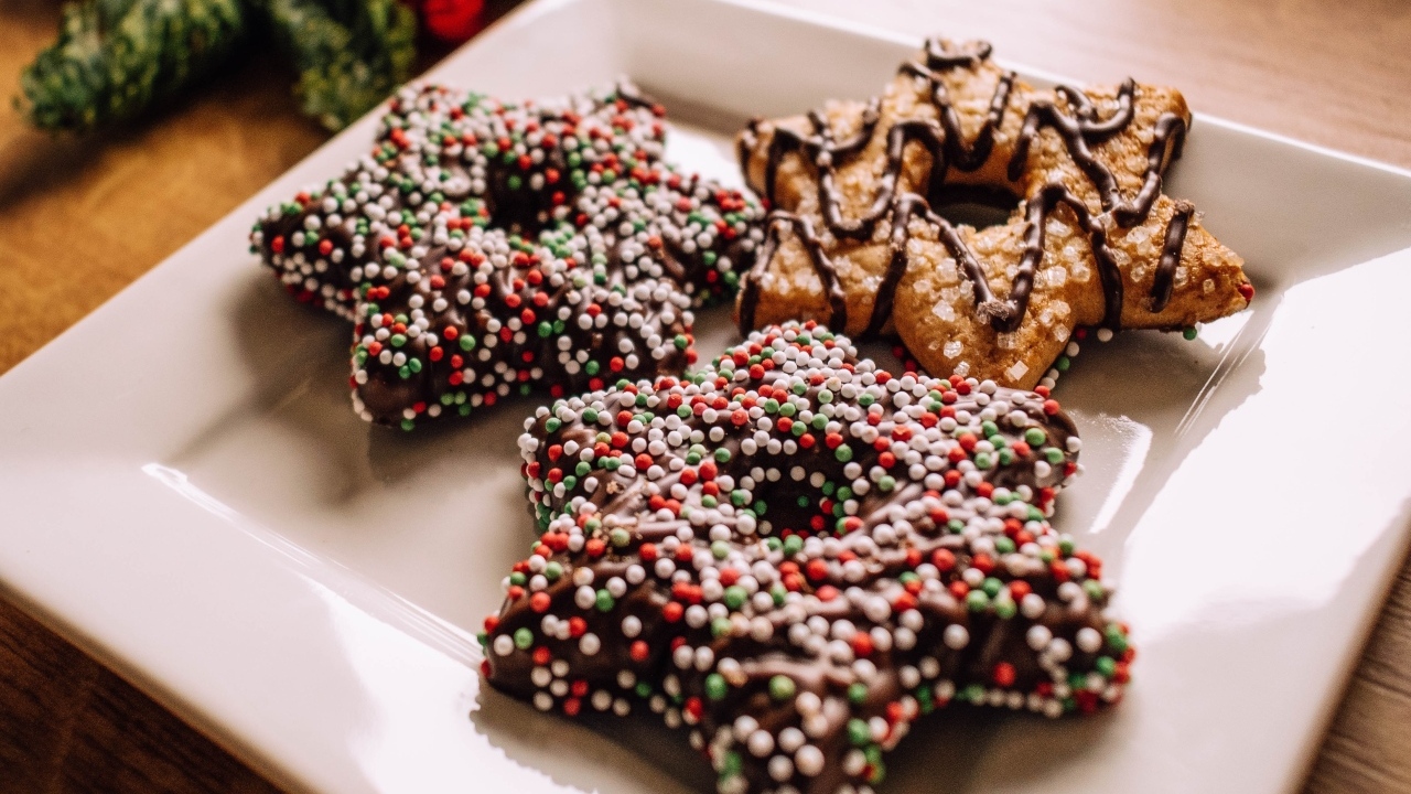 Рождественское печенье в форме звезды