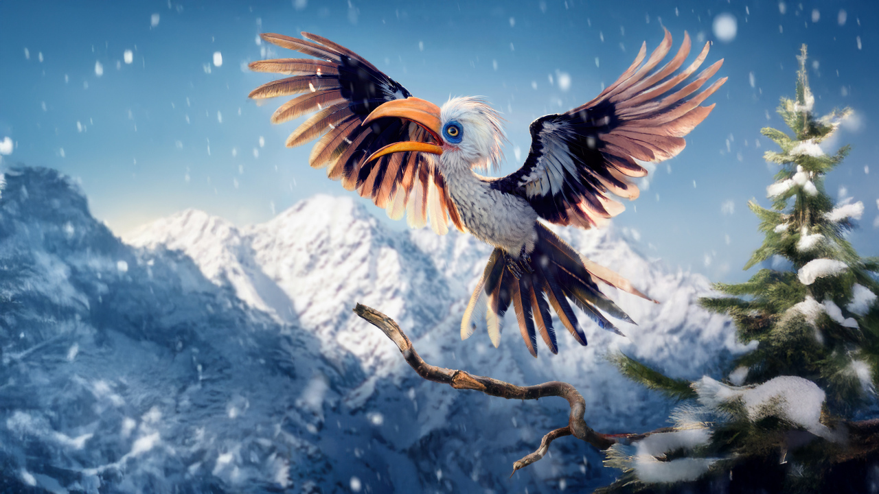 Птица носорог Зазу персонаж фильма Муфаса: Король Лев