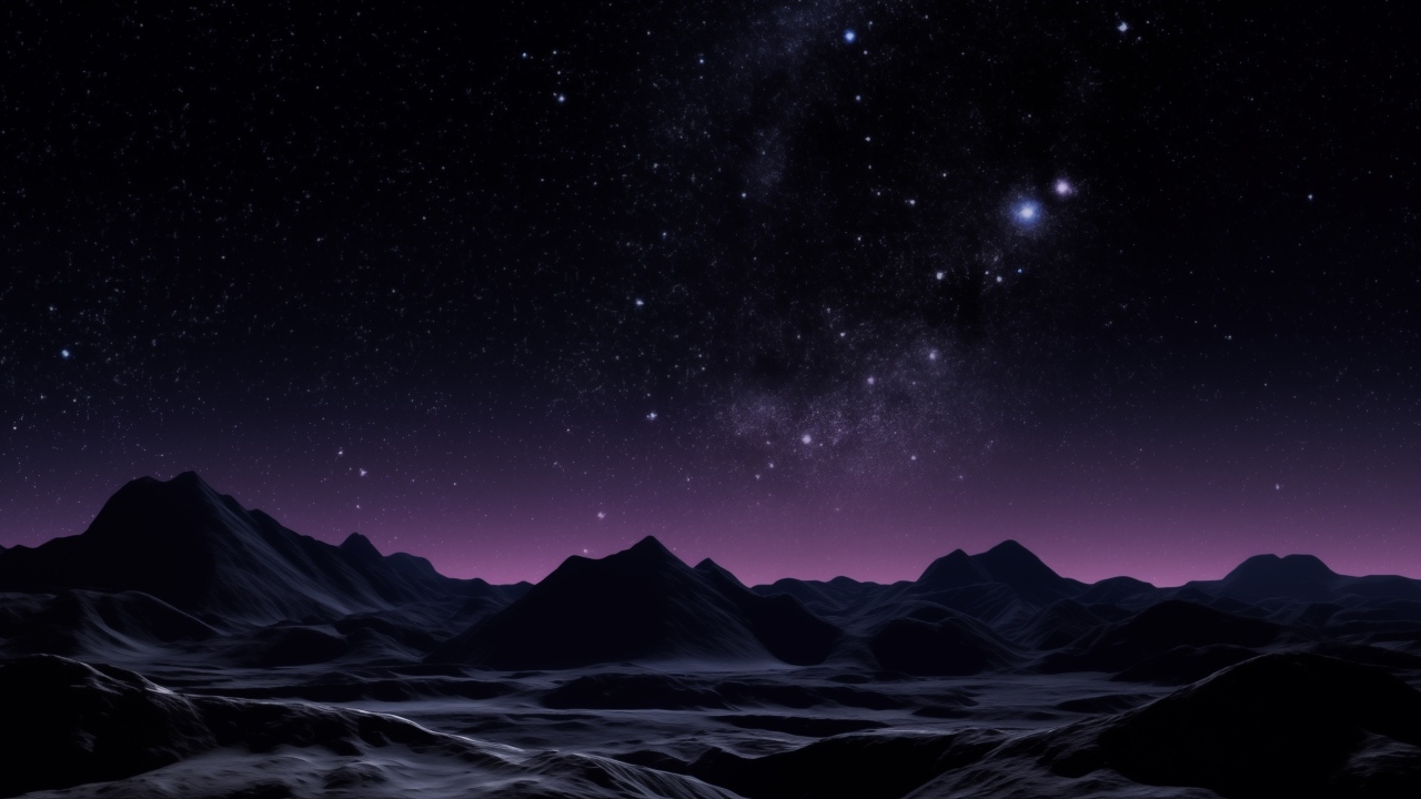 Красивое звездное ночное небо над горами