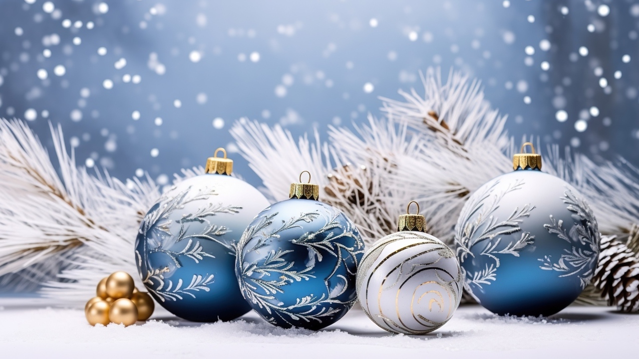 Большие красивые елочные игрушки шары