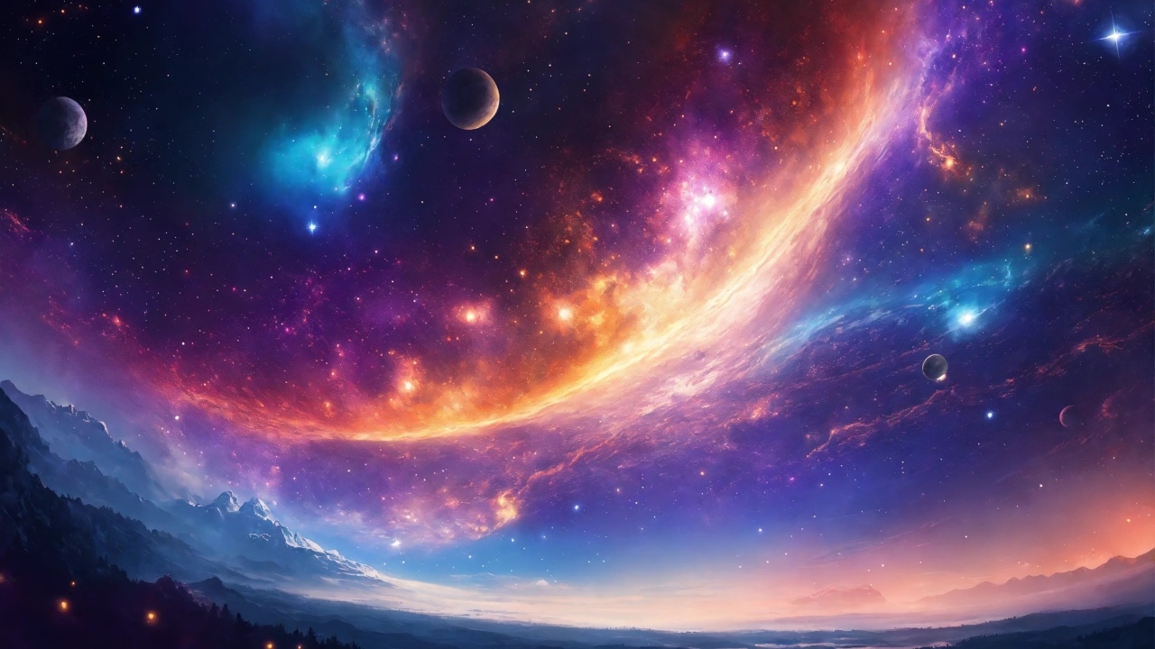 Фантастический космос в небе 