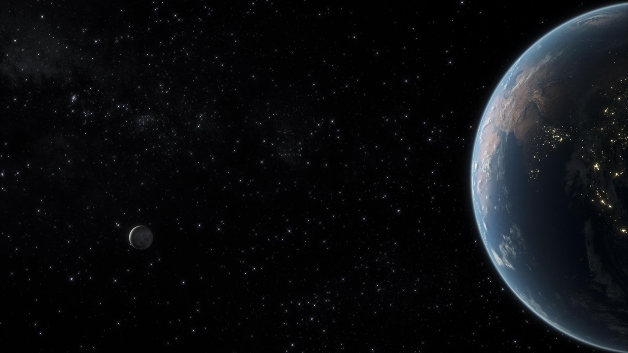 Планета Земля в темной звездной галактике