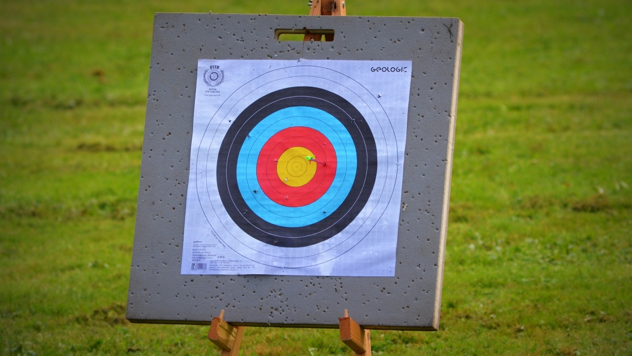 Цель для стрельбы из лука на поле