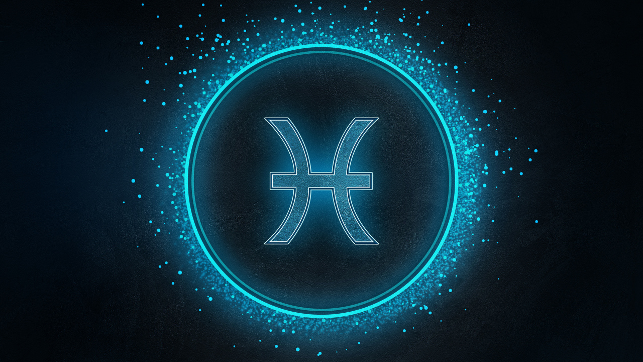 Синий яркий знак рыбы