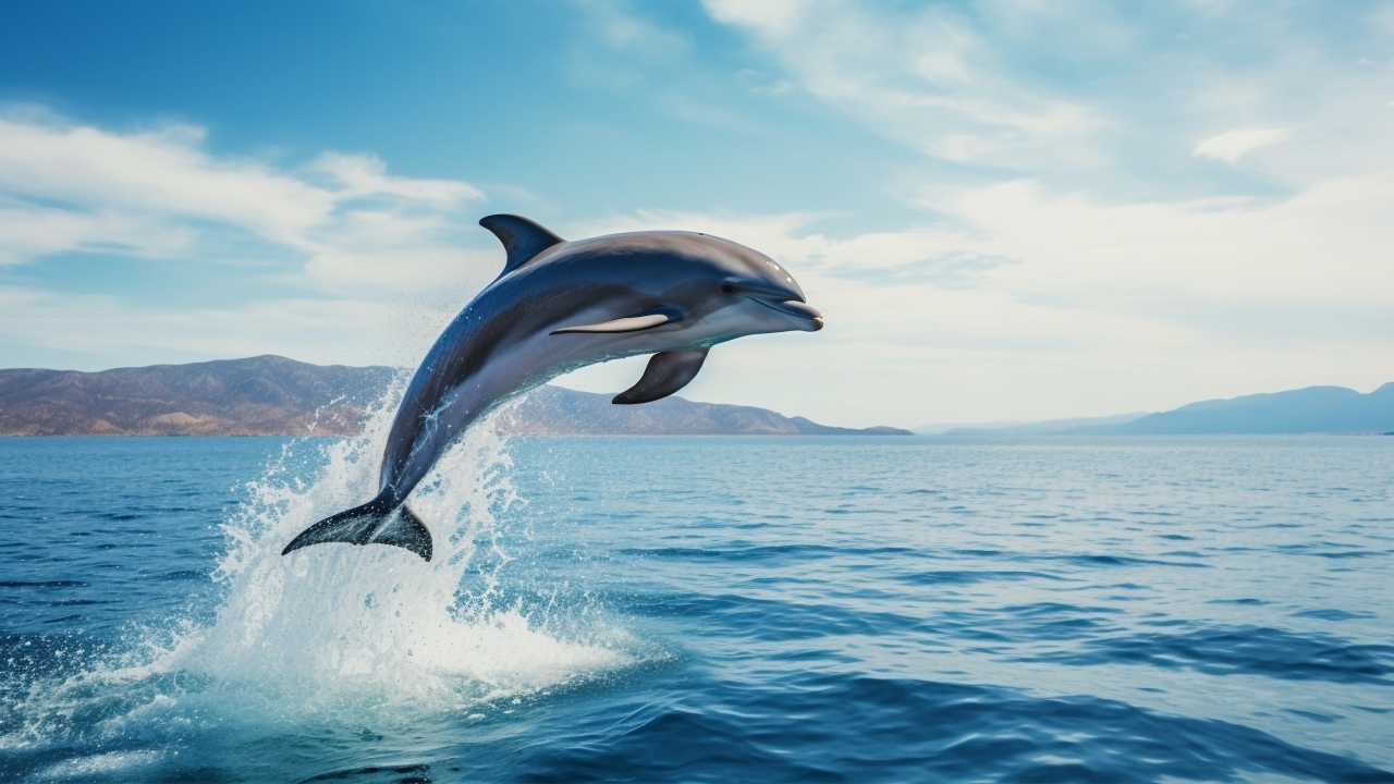 Дельфин выпрыгивает из воды