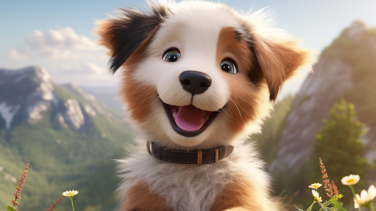 Смешной нарисованный щенок