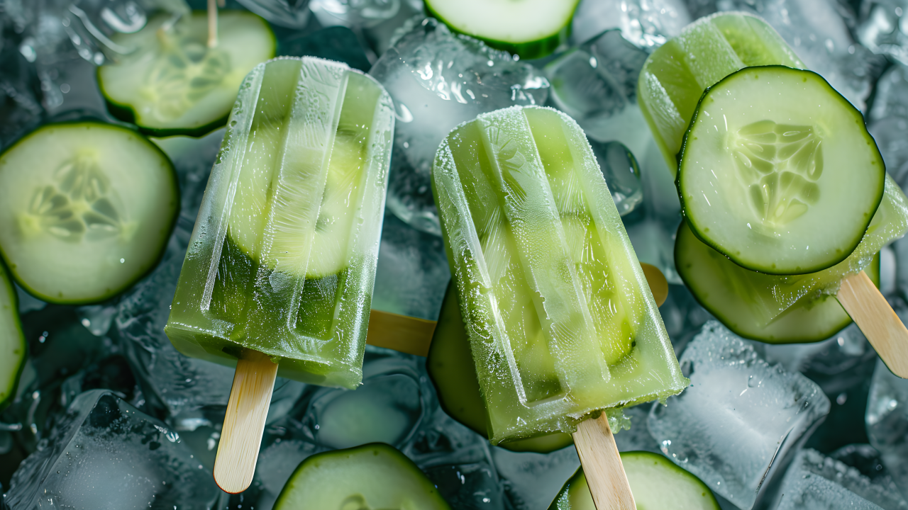 Мороженое фруктовый лед с огурцами 