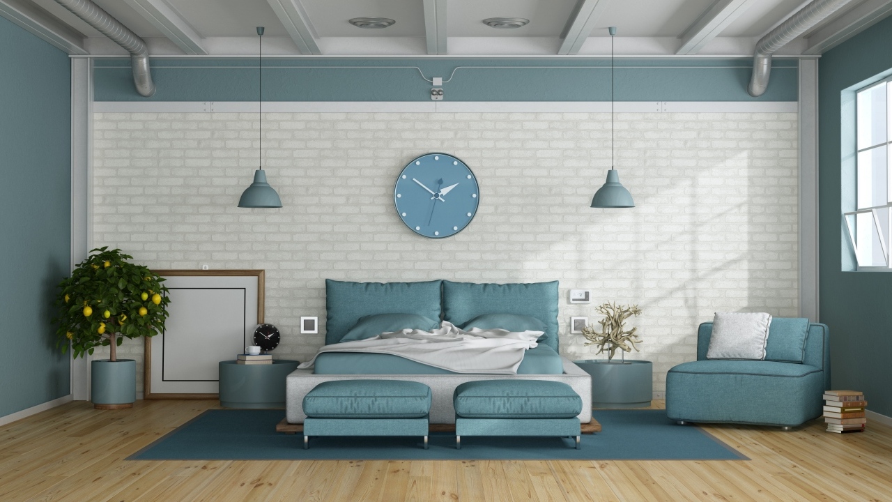 Проектирование спальной комнаты с большой кроватью