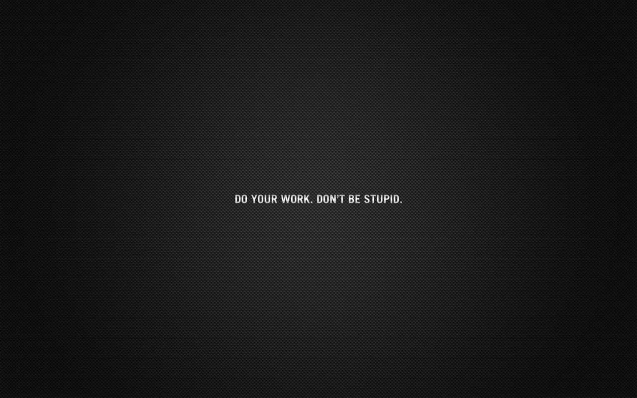 Не будь глупцом, делай свою работу
