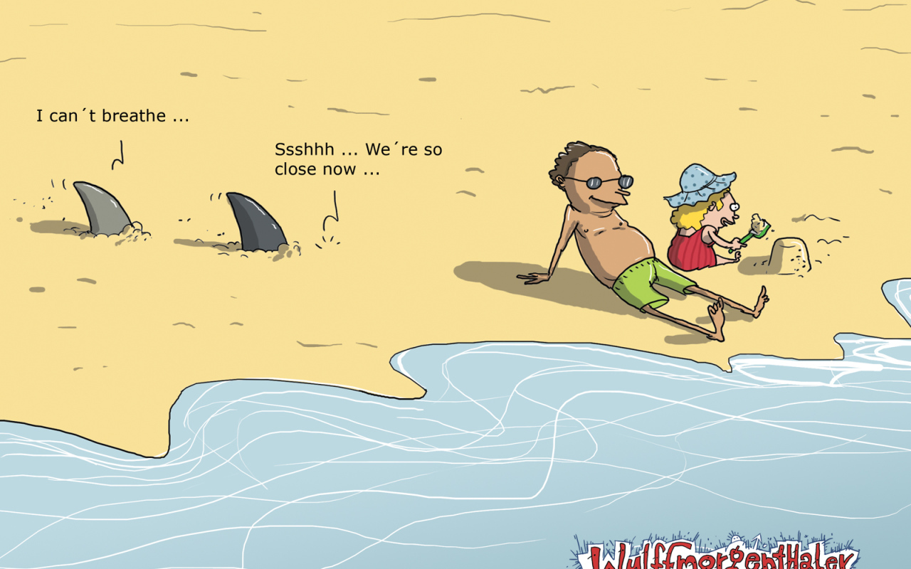 Акулы на песке