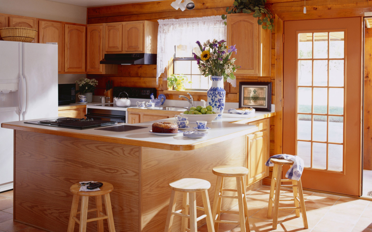 Дизайн кухни под дерево