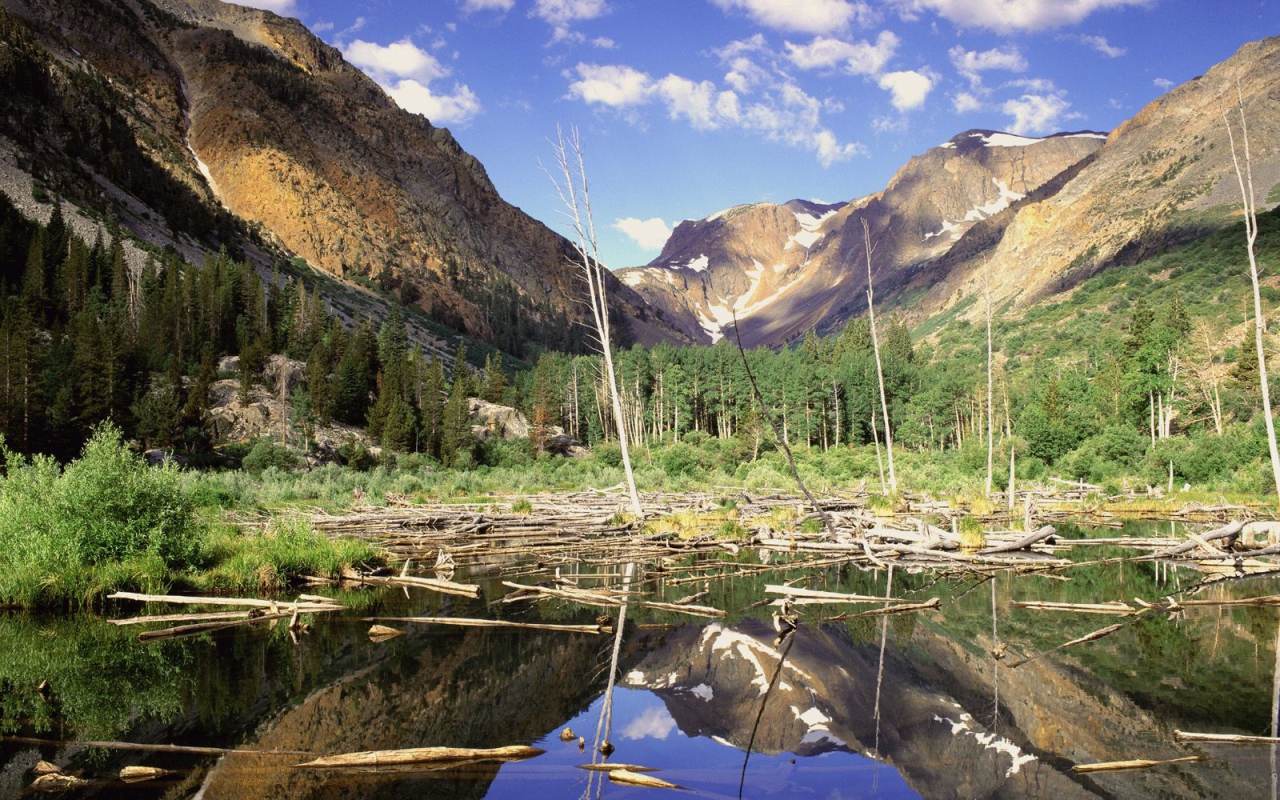 Водоем Бобра / Каньон Lundy / Сьерра-Невада / Калифорния / США
