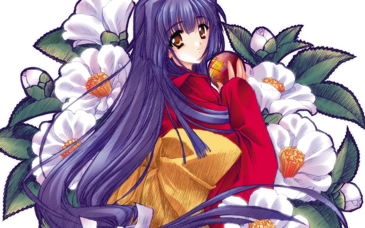 Рисованная девушка аниме