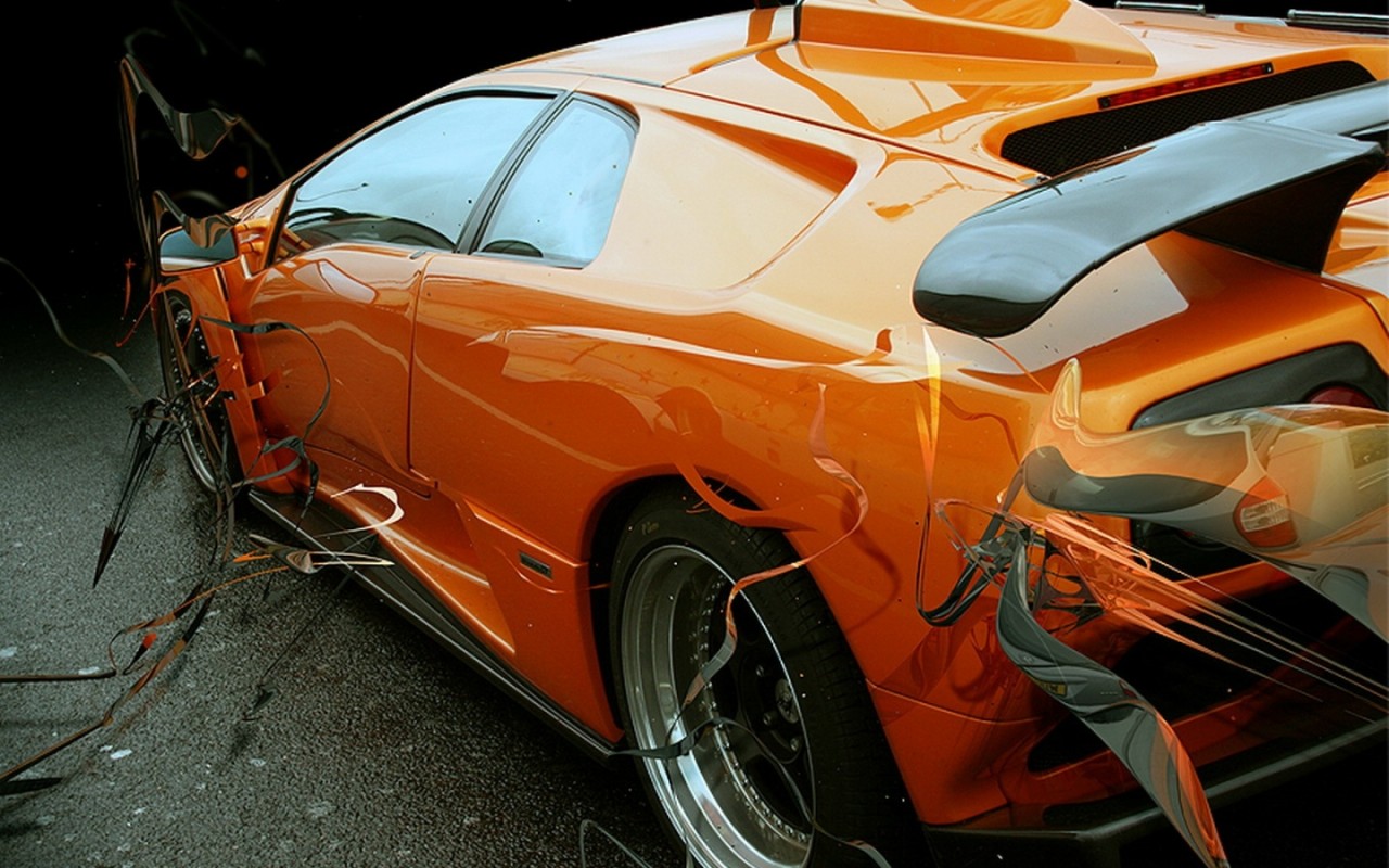 Оранжевый спортивный автомобиль