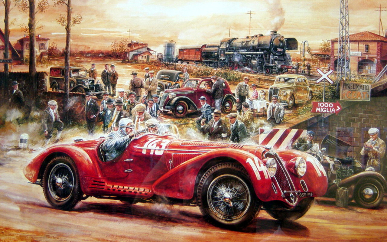 Красный ретро автомобиль