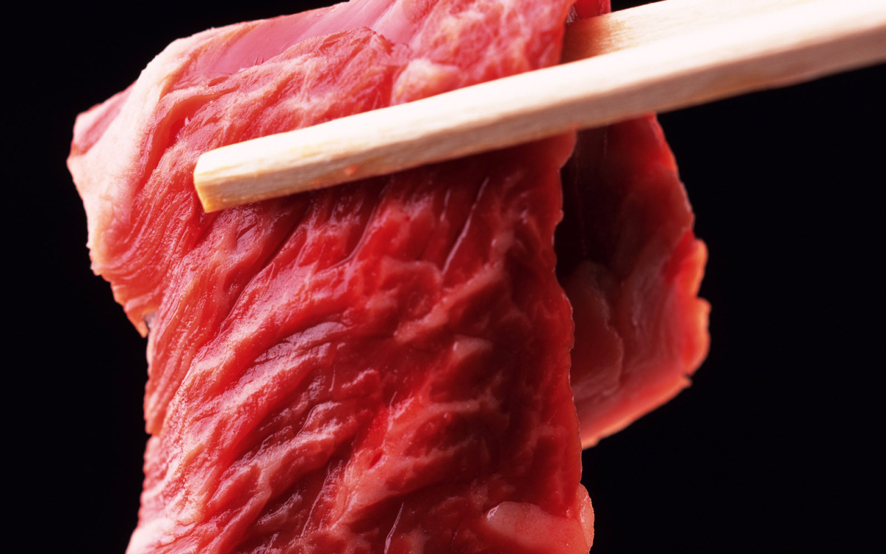 Кусочек мяса на палочках