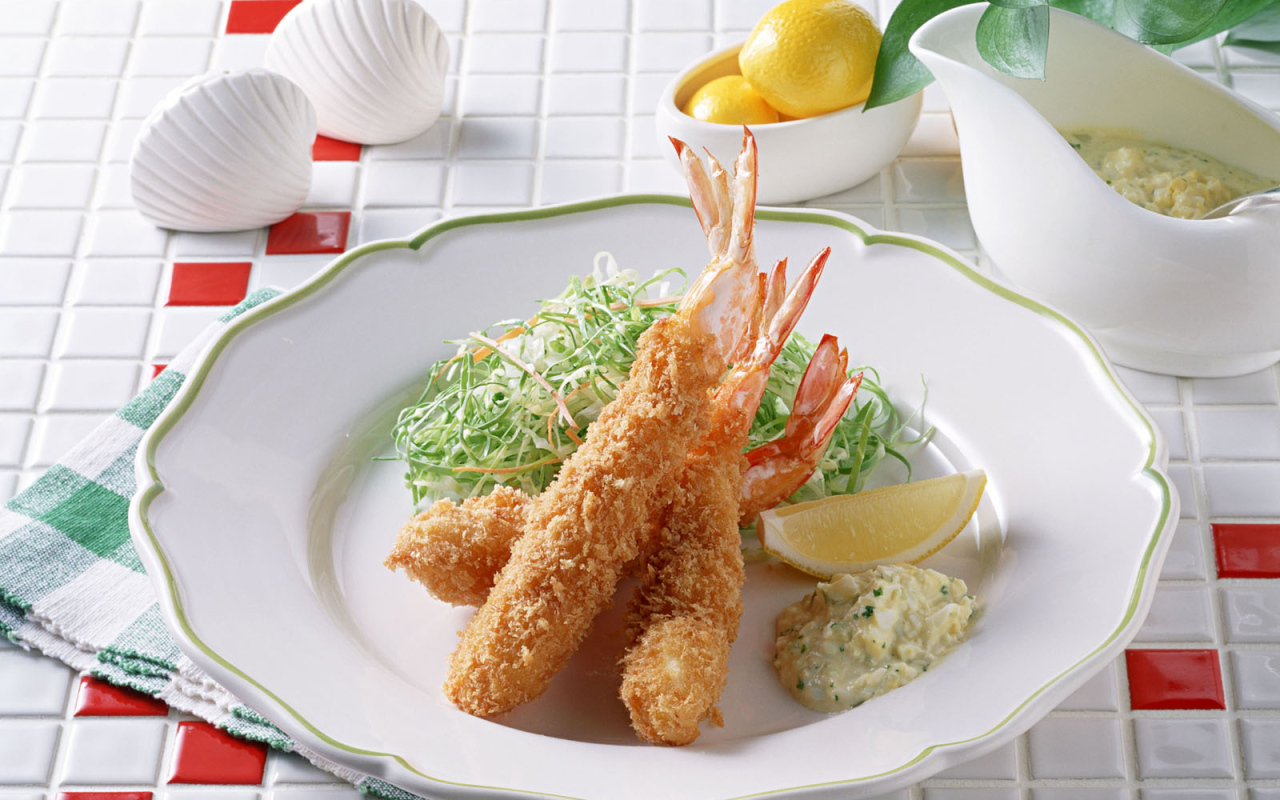 Жаренные креветки