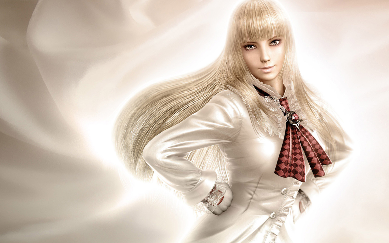 Блондинка в белом