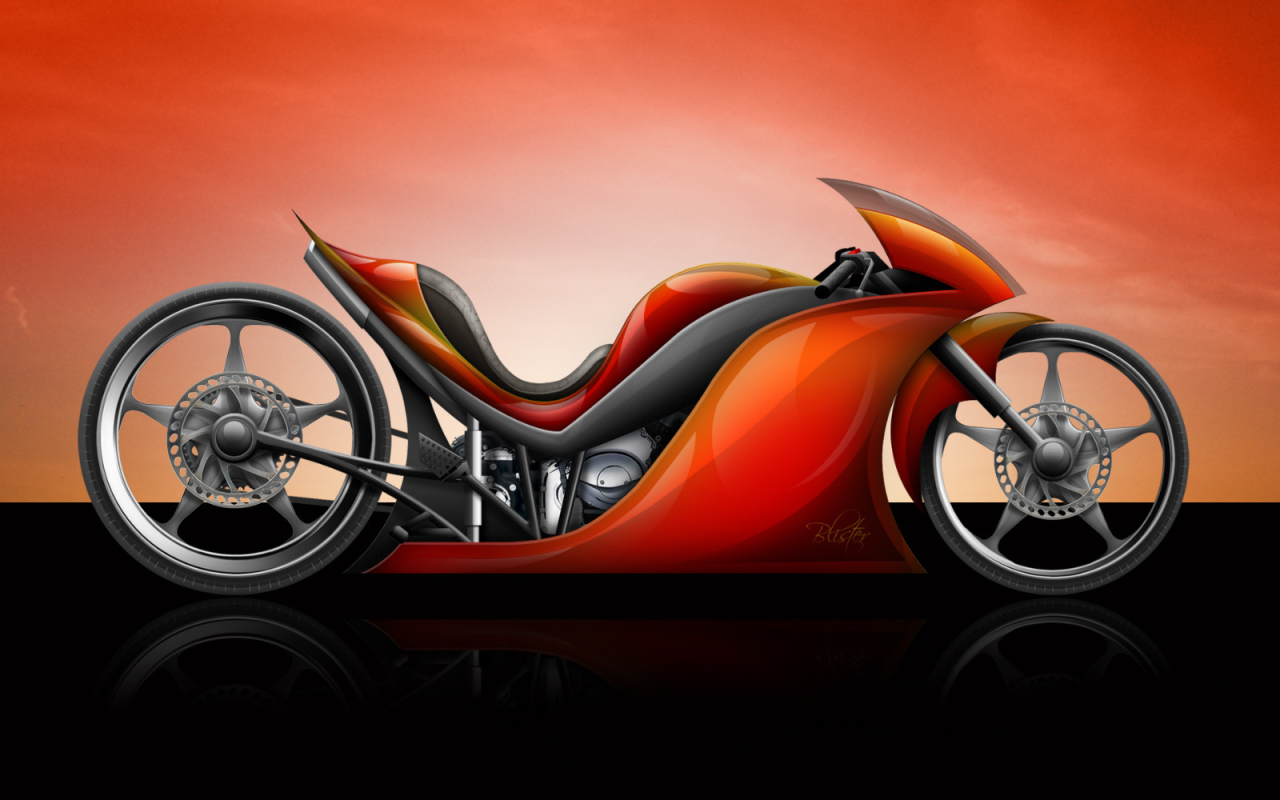 Красный мотоцикл