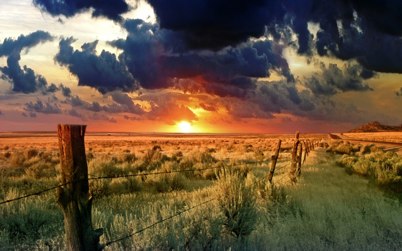 красивый закат на горизонте