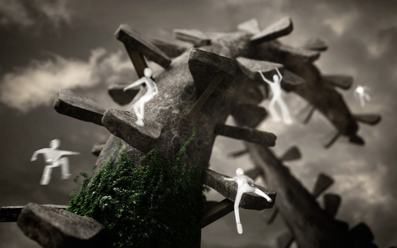 Белые человечки дереволазы