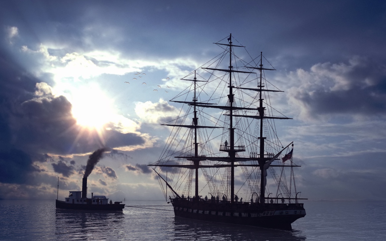 Трехмачтовый парусник