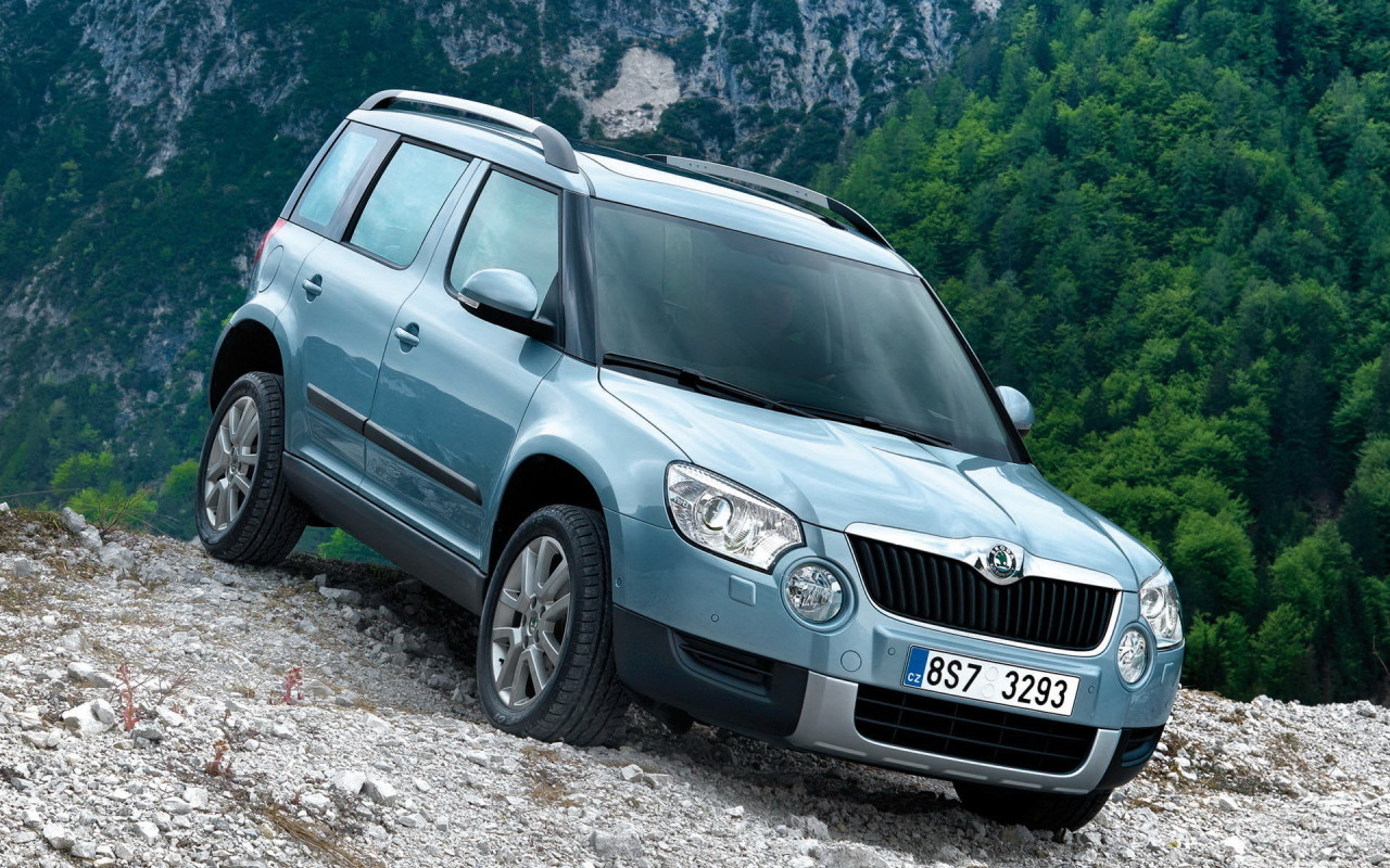 Шкода Йети вниз по склону