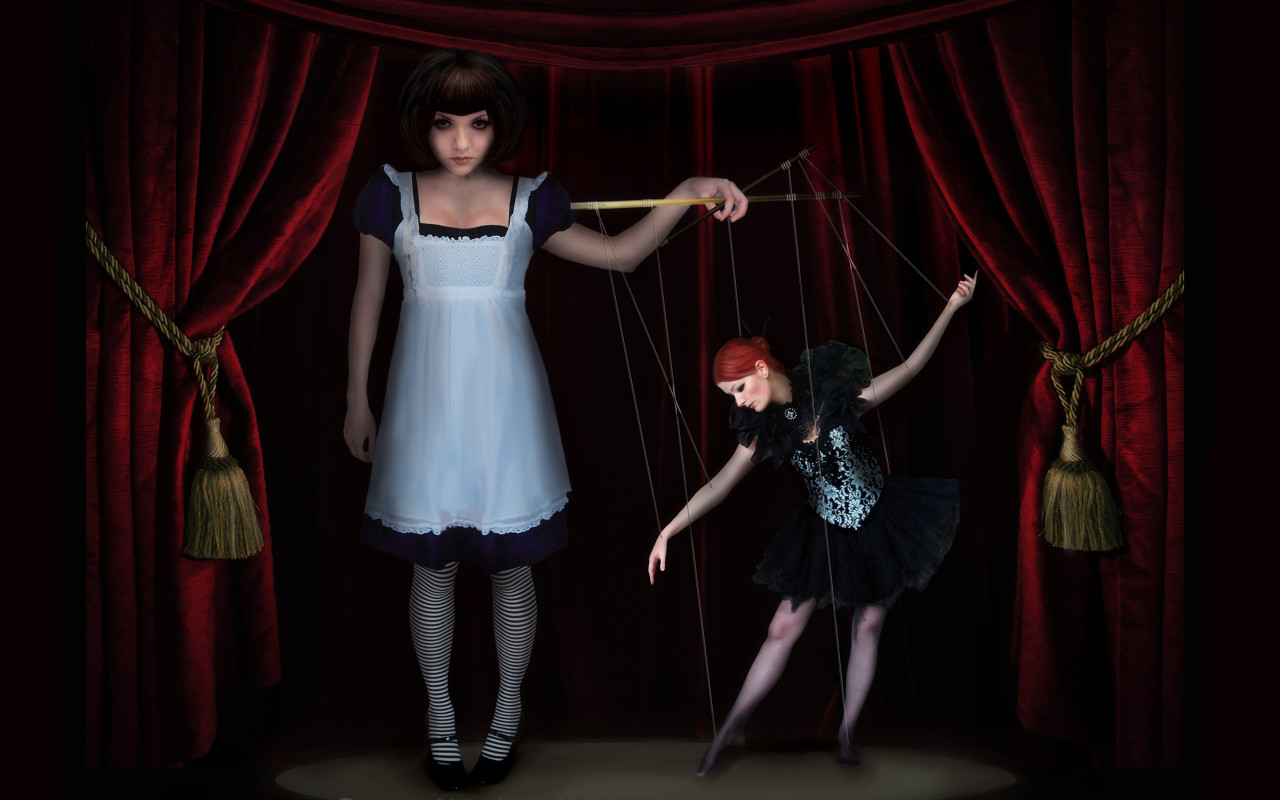 Кукловод и кукла марионетка